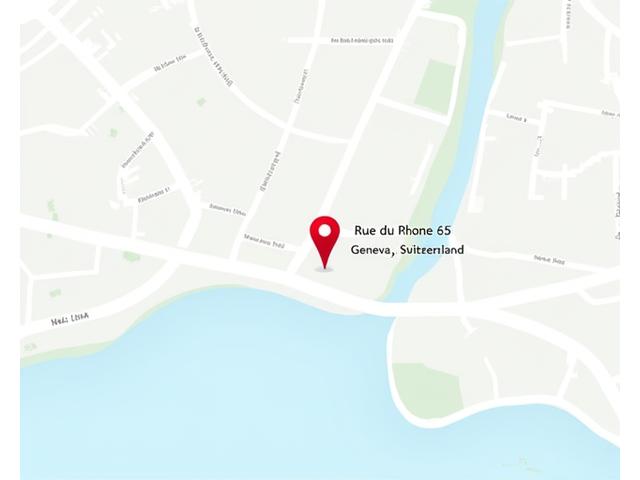 Map showing the location of Helvetia Strategy Group at Rue du Rhône 65, Geneva