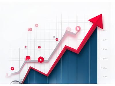 Abstract illustration of a tax graph with upward arrows and Swiss flag elements, representing financial growth and strategy.